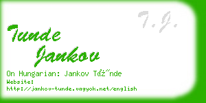 tunde jankov business card